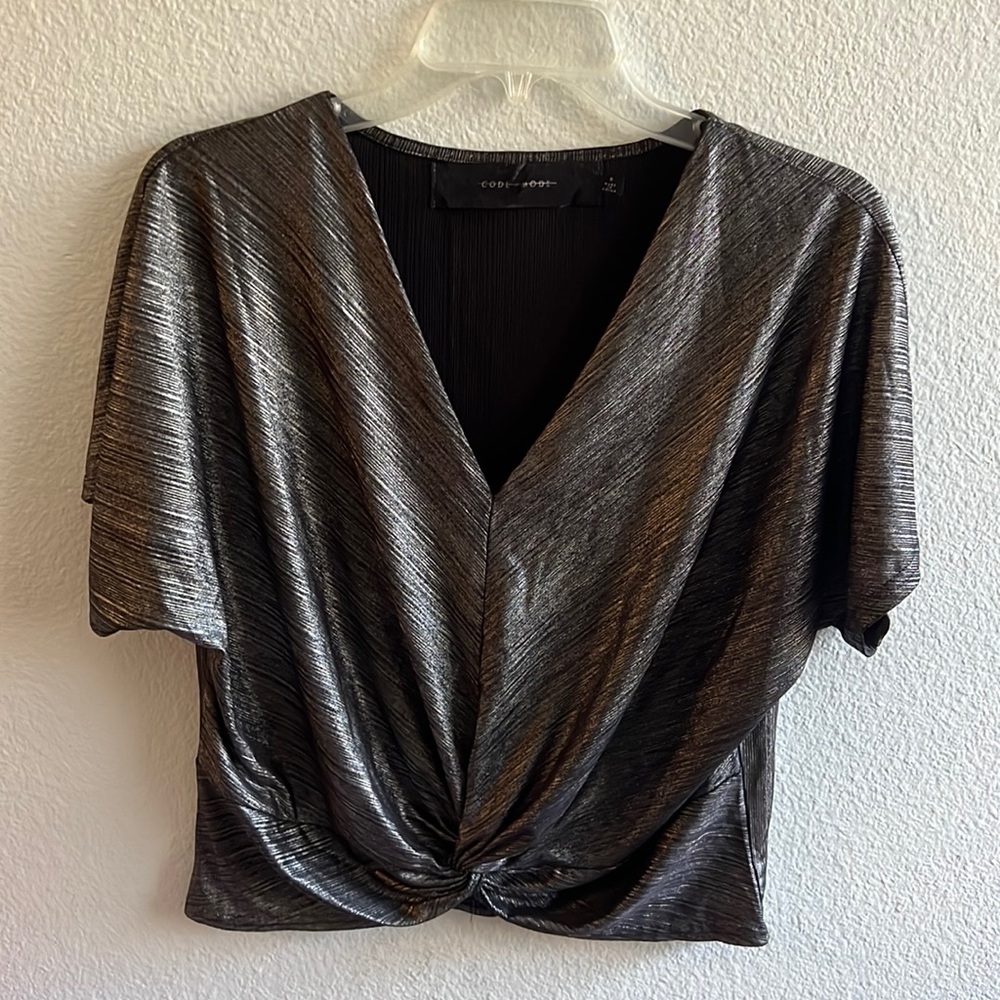 Silver dressy top